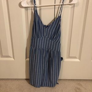 Blue / white striped AE romper